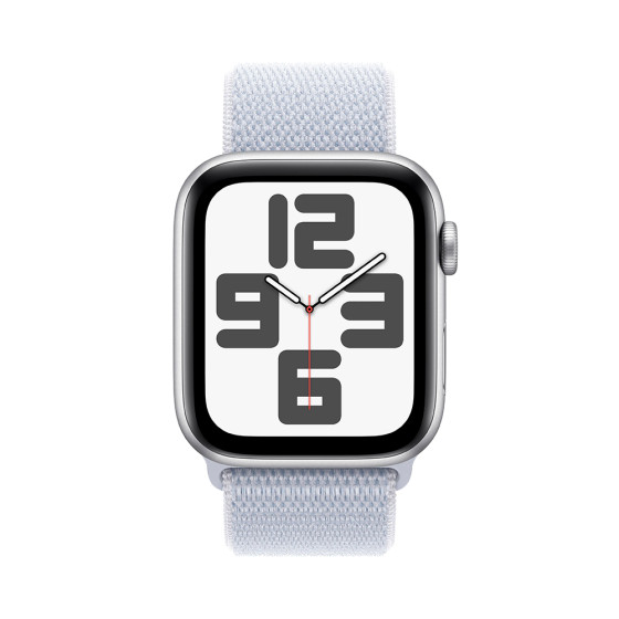 Apple Watch SE 2 GPS 40mm Silver Aluminium Case w. Blue Cloud Sport Loop (MXEE3)