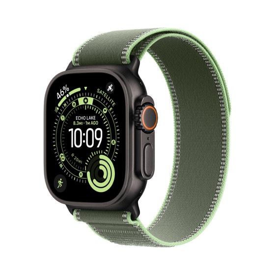 Apple Watch Ultra 3 GPS + Cellular 49mm Black Tit. Case w. Green/Neon Trail Loop - S/M (MG9N4)