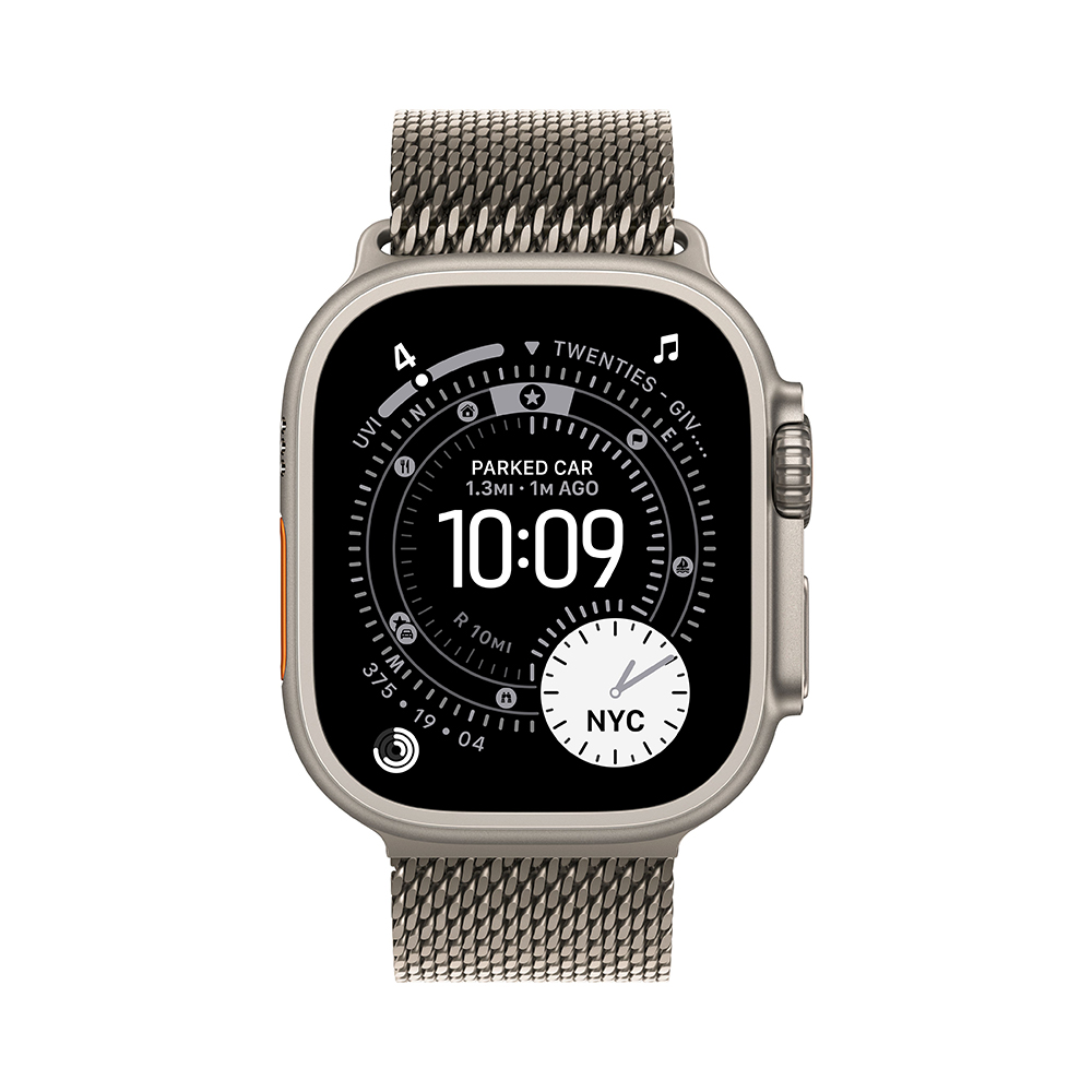 Apple Watch Ultra 3 GPS + Cellular 49mm Natural Tit. Case w. Natural Tit. Milanese Loop - Small (MEWW4)