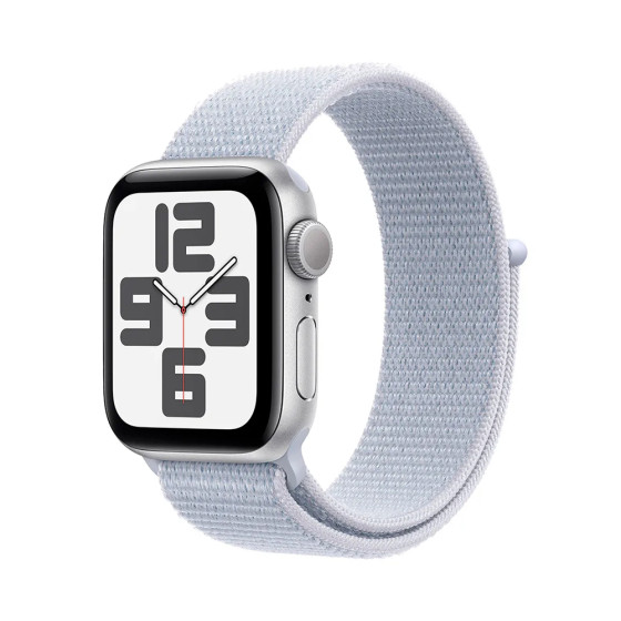 Apple Watch SE 2 GPS 40mm Silver Aluminium Case w. Blue Cloud Sport Loop (MXEE3)