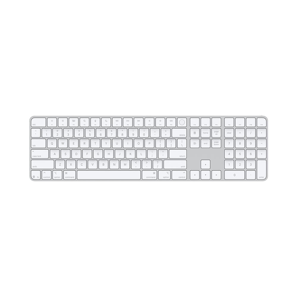Apple Magic Keyboard with Touch ID and Numeric Keypad for Mac with Apple silicon USB-C White Keys (MXK73)