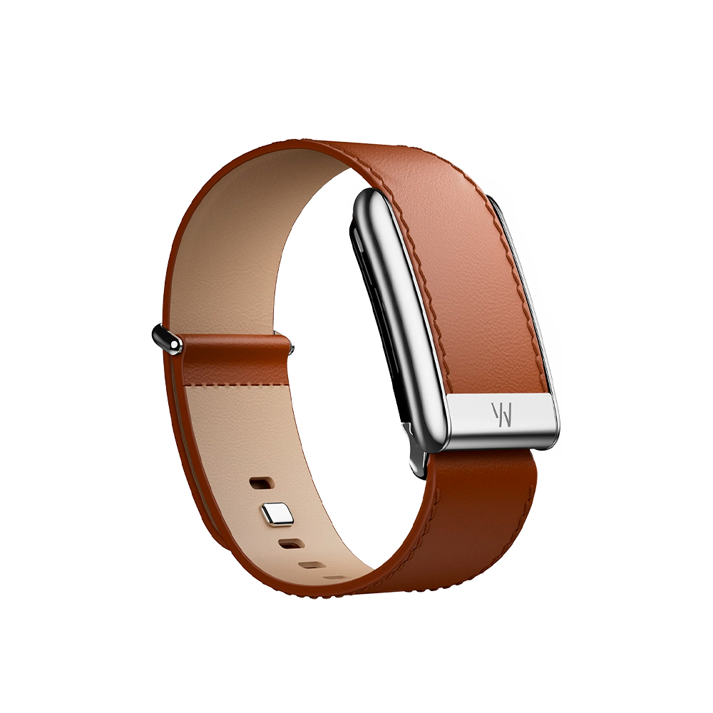 WHOOP LeatherLuxe Straight Band | Chestnut/Cream with Titanium - Size S для WHOOP 5.0 (810114362150)