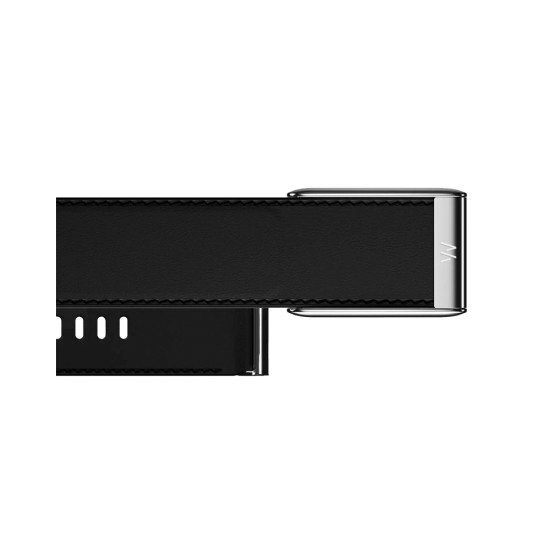 WHOOP LeatherLuxe Straight Band | Black/Cream with Titanium - Size S для WHOOP 5.0 (810114362129)