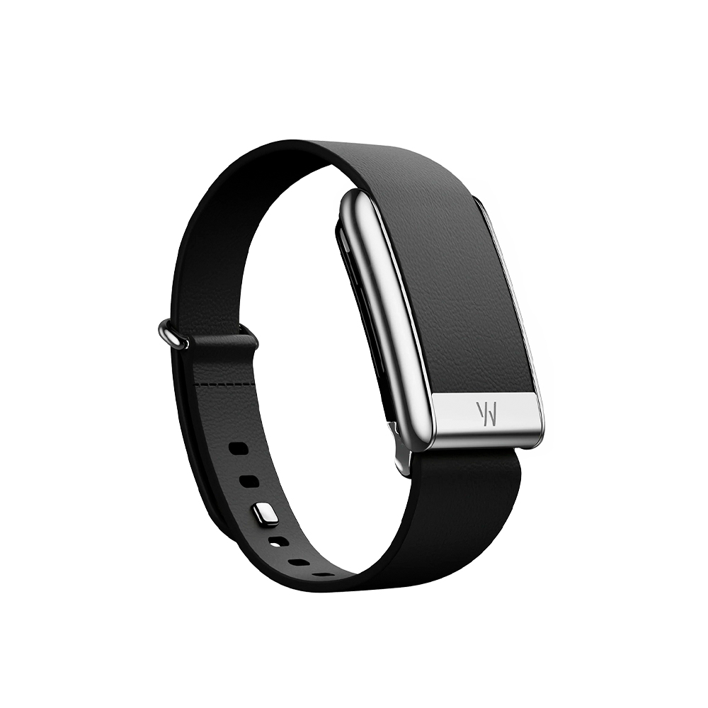 WHOOP LeatherLuxe Tapered Band | Black with Titanium - Size L для WHOOP 5.0 (810114362136)
