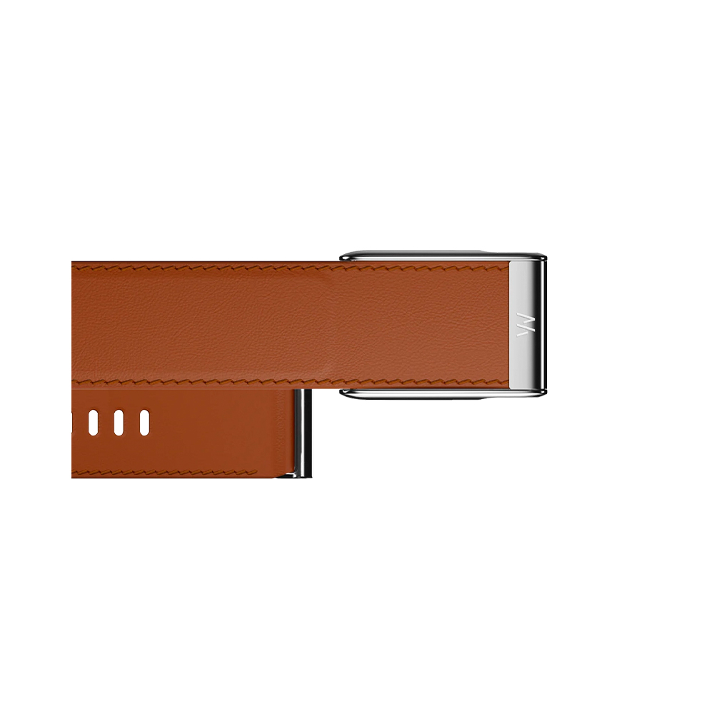 WHOOP LeatherLuxe Straight Band | Chestnut/Cream with Titanium - Size L для WHOOP MG (810114362242)