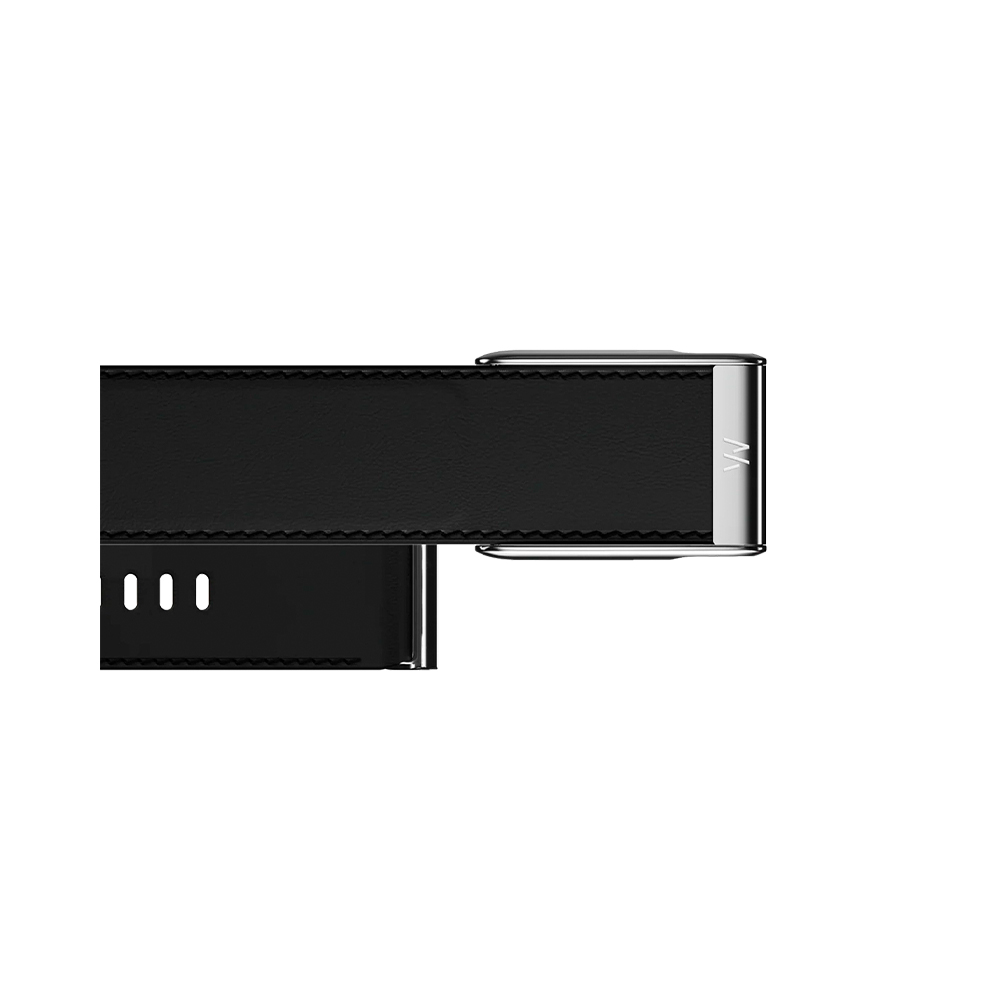 WHOOP LeatherLuxe Straight Band | Black/Cream with Titanium - Size S для WHOOP MG (810114362204)