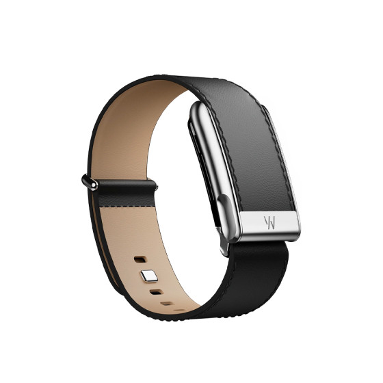 WHOOP LeatherLuxe Straight Band | Black/Cream with Titanium - Size S для WHOOP MG (810114362204)