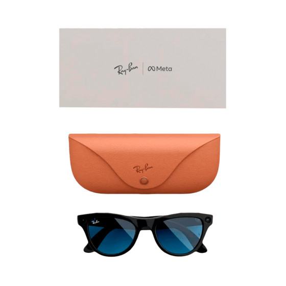 Ray-Ban Meta Skyler Standard - Shiny Black/Transitions Cerulean Blue (RW4010 601/MF 52-20)