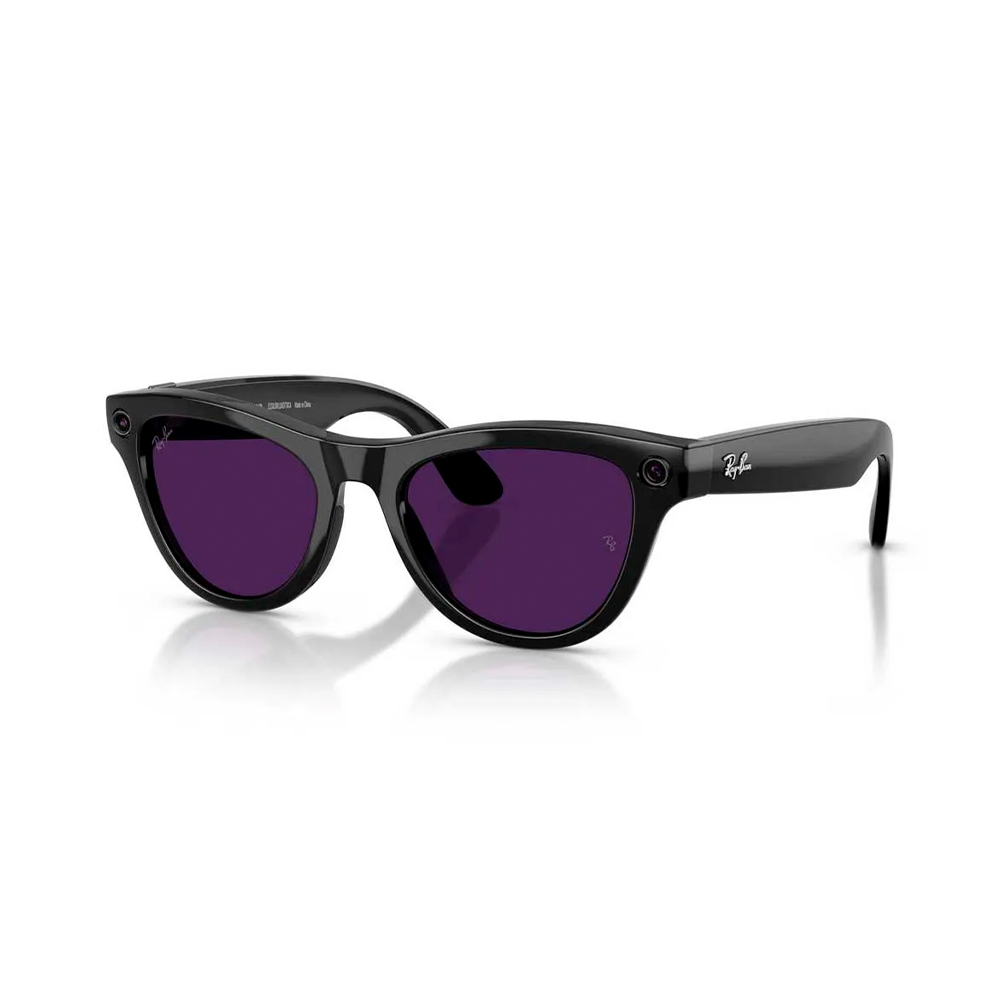 Ray-Ban Meta Skyler Gen2 Standard Shiny Black Frame / Clear to Amethyst Transitions Lenses (RW4014 601/CH 52-20)