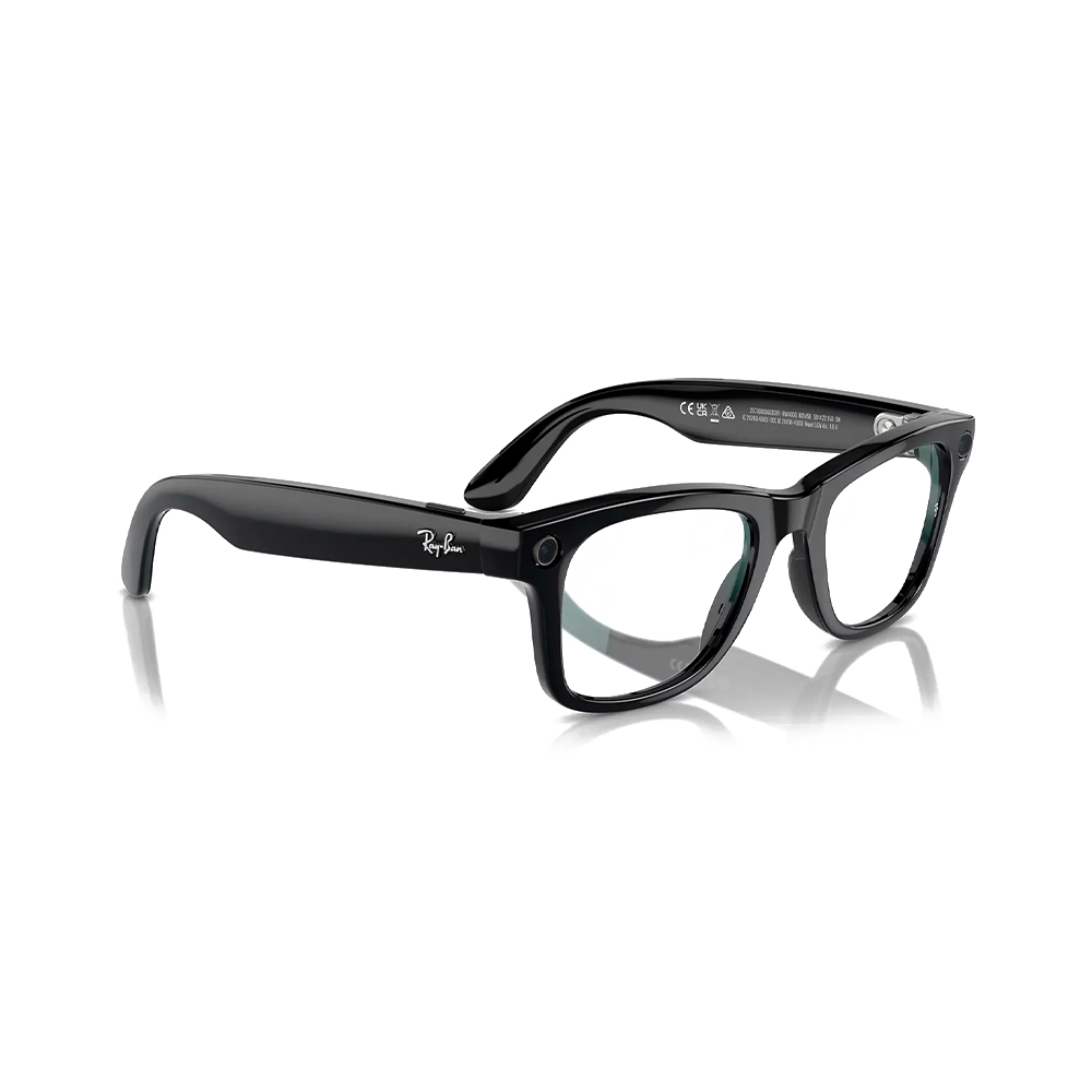 Ray-Ban Meta Wayfarer Shiny Black Frame Clear Lenses (RW4006 601/SB 50-22)