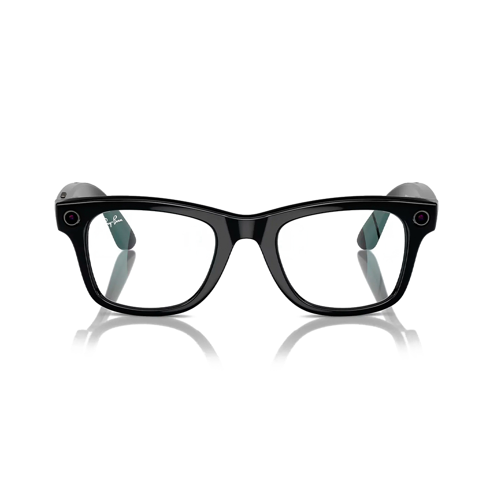 Ray-Ban Meta Wayfarer Shiny Black Frame Clear Lenses (RW4006 601/SB 50-22)