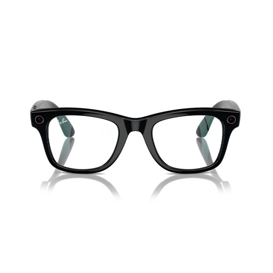 Ray-Ban Meta Wayfarer Shiny Black Frame Clear Lenses (RW4006 601/SB 50-22)