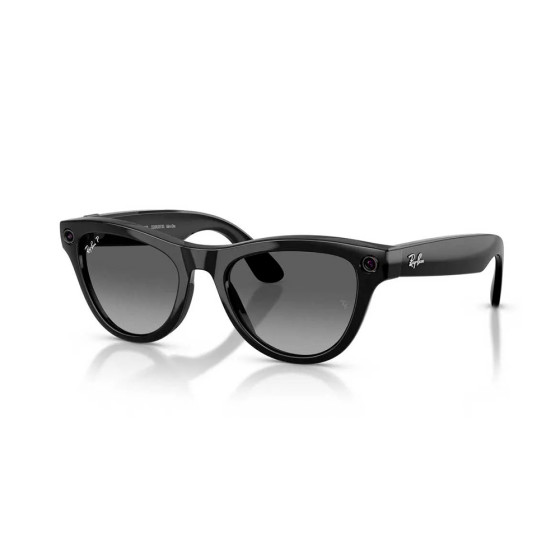 Ray-Ban Meta Skyler Gen2 Standard Shiny Black Frame / Clear to Graphite Green Transitions Lenses (RW4014 601/1M 52-20)