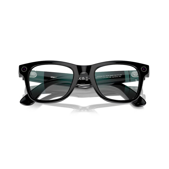 Ray-Ban Meta Wayfarer Shiny Black Frame Clear Lenses (RW4006 601/SB 50-22)