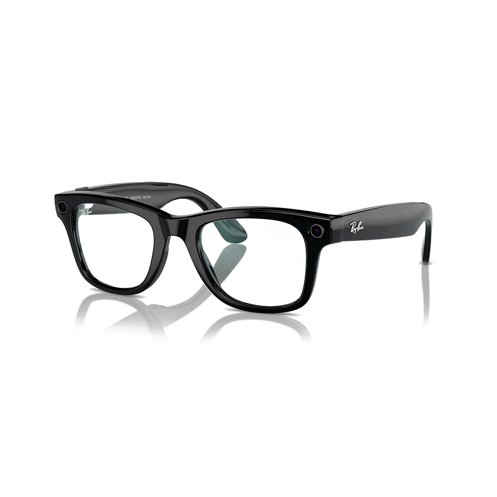Ray-Ban Meta Wayfarer Shiny Black Frame Clear Lenses (RW4006 601/SB 50-22)