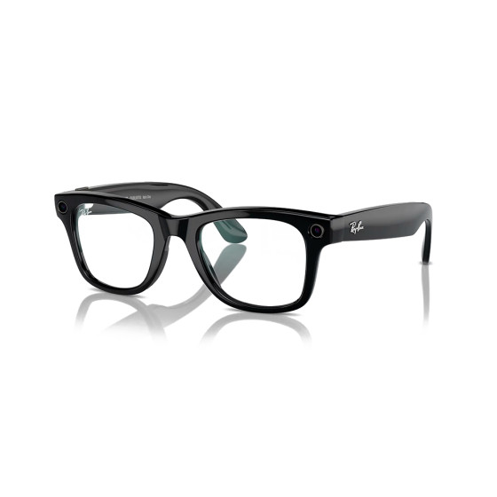 Ray-Ban Meta Wayfarer Shiny Black Frame Clear Lenses (RW4006 601/SB 50-22)