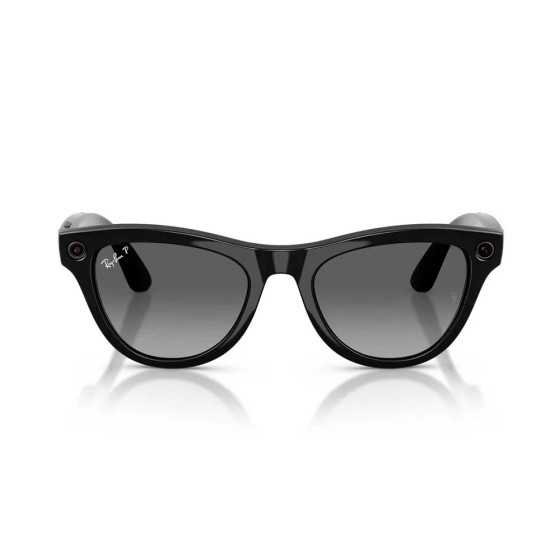Ray-Ban Meta Skyler Gen2 Standard Shiny Black Frame / Clear to Graphite Green Transitions Lenses (RW4014 601/1M 52-20)
