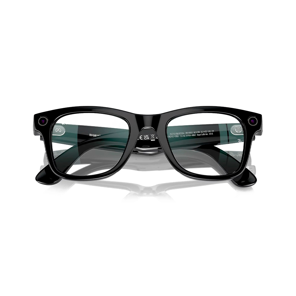 Ray-Ban Meta Wayfarer Shiny Black Frame Clear Lenses (RW4008 601/SB 53-22)