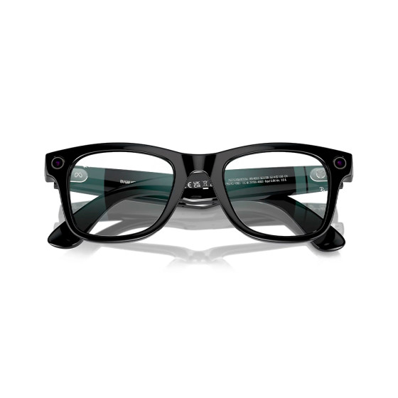 Ray-Ban Meta Wayfarer Shiny Black Frame Clear Lenses (RW4008 601/SB 53-22)