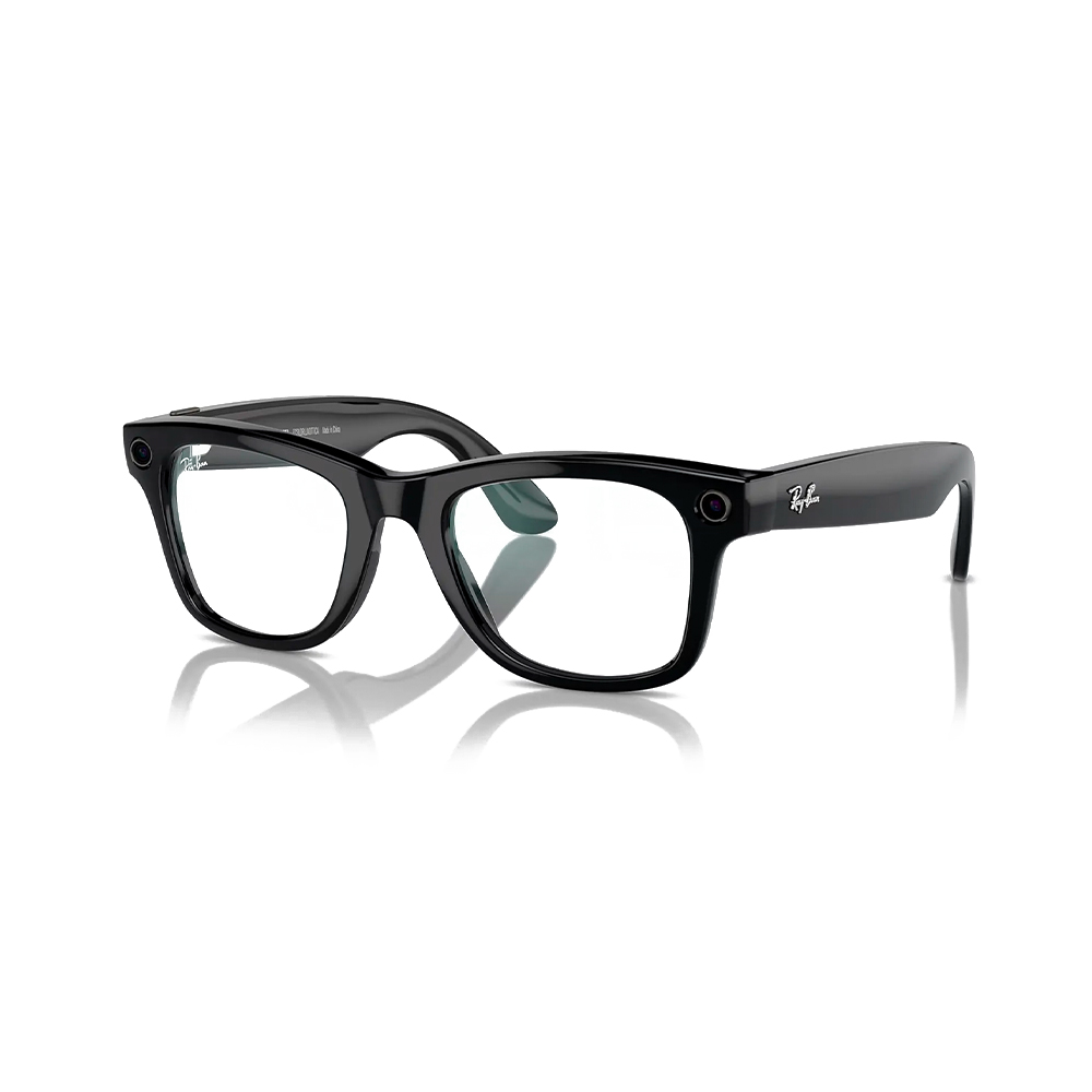 Ray-Ban Meta Wayfarer Shiny Black Frame Clear Lenses (RW4008 601/SB 53-22)