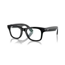 Ray-Ban Meta Wayfarer Shiny Black Frame Clear Lenses (RW4008 601/SB 53-22)