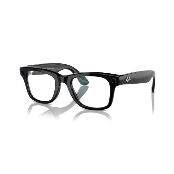 Ray-Ban Meta Wayfarer Shiny Black Frame Clear Lenses (RW4008 601/SB 53-22)