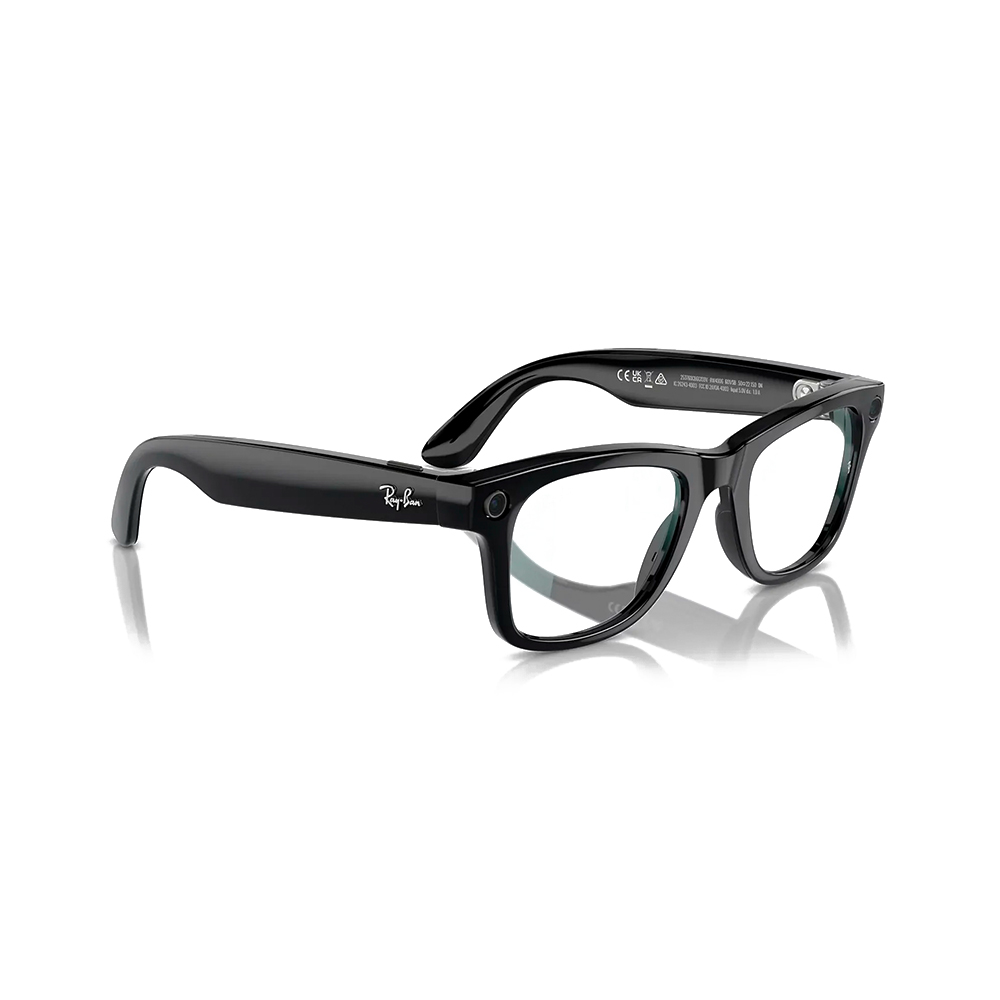 Ray-Ban Meta Wayfarer Shiny Black Frame Clear Lenses (RW4008 601/SB 53-22)