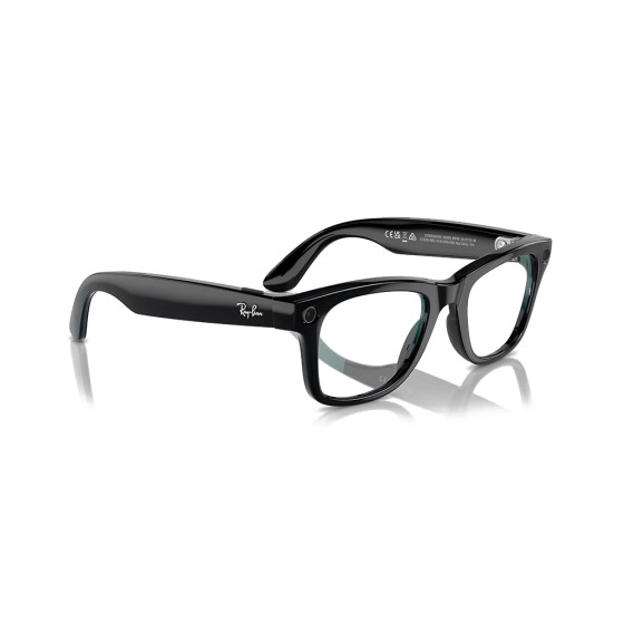 Ray-Ban Meta Wayfarer Shiny Black Frame Clear Lenses (RW4008 601/SB 53-22)