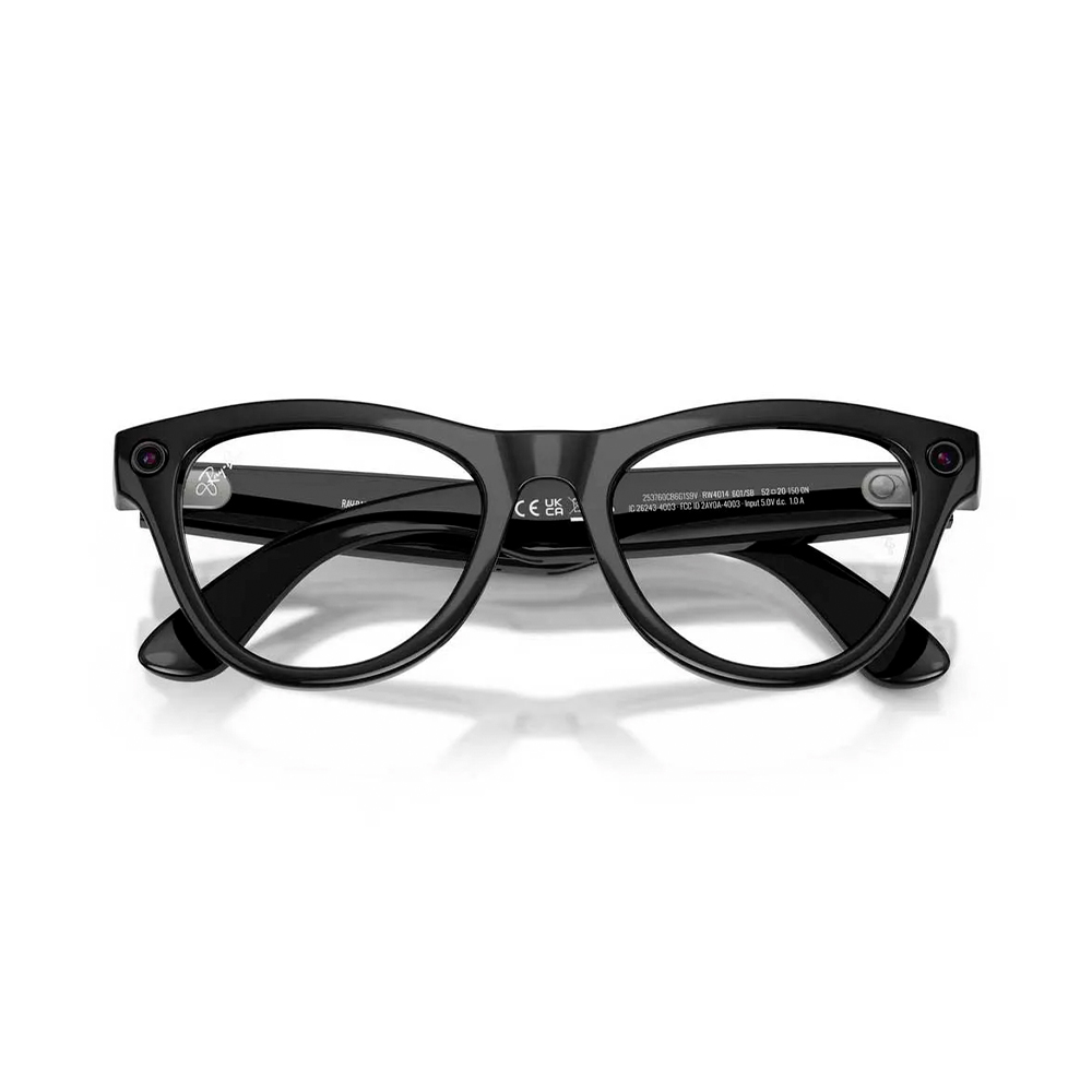 Ray-Ban Meta Skyler Gen2 Standard Shiny Black Frame / Clear Lenses (RW4014 601/SB 52-20)