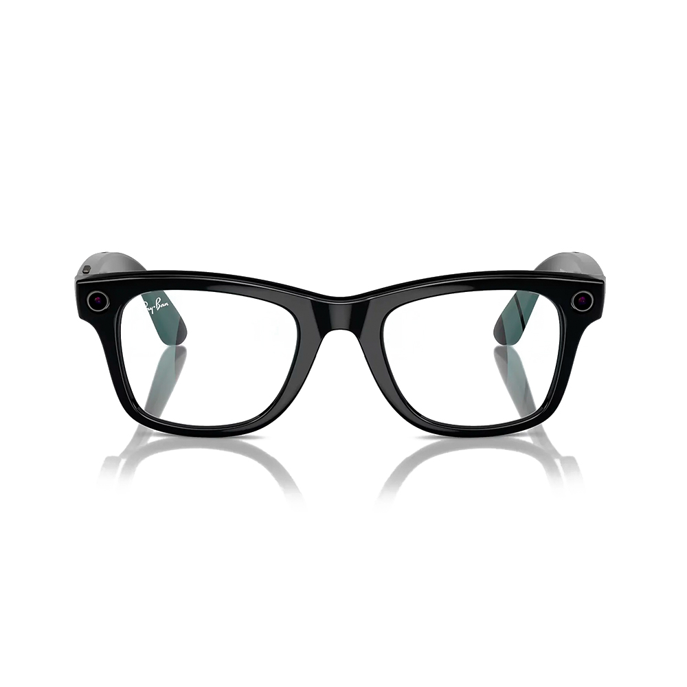 Ray-Ban Meta Wayfarer Shiny Black Frame Clear Lenses (RW4008 601/SB 53-22)