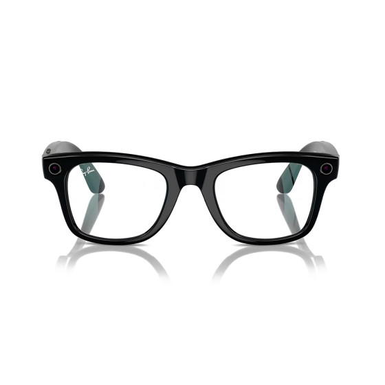Ray-Ban Meta Wayfarer Shiny Black Frame Clear Lenses (RW4008 601/SB 53-22)