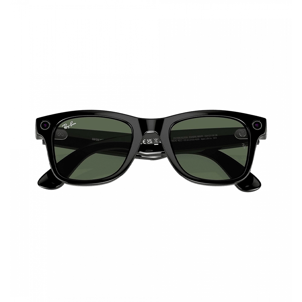 Ray-Ban Meta Wayfarer Shiny Black Frame Green Lenses (RW4006 601/71 50-22)