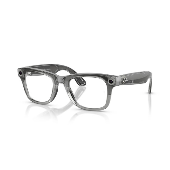 Ray-Ban Meta Wayfarer Gen2 Standard Shiny Transparent Grey Frame/Clear Sapphire Lenses (RW4012 6840MF 50-22)