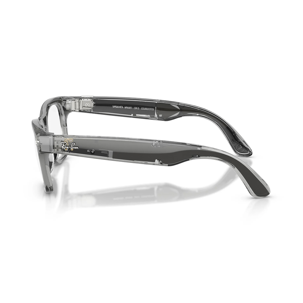 Ray-Ban Meta Wayfarer Gen2 Standard Shiny Transparent Grey Frame/Clear Sapphire Lenses (RW4012 6840MF 50-22)