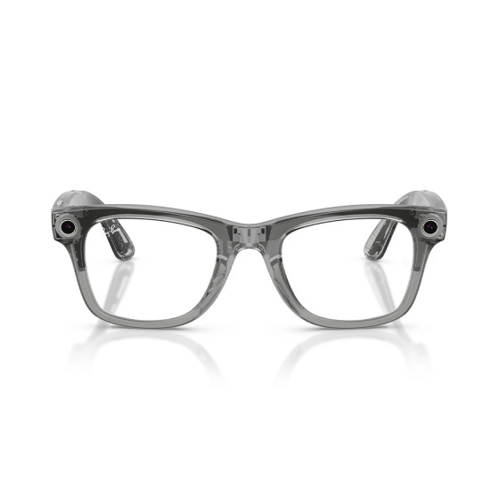 Ray-Ban Meta Wayfarer Gen2 Standard Shiny Transparent Grey Frame/Clear Sapphire Lenses (RW4012 6840MF 50-22)