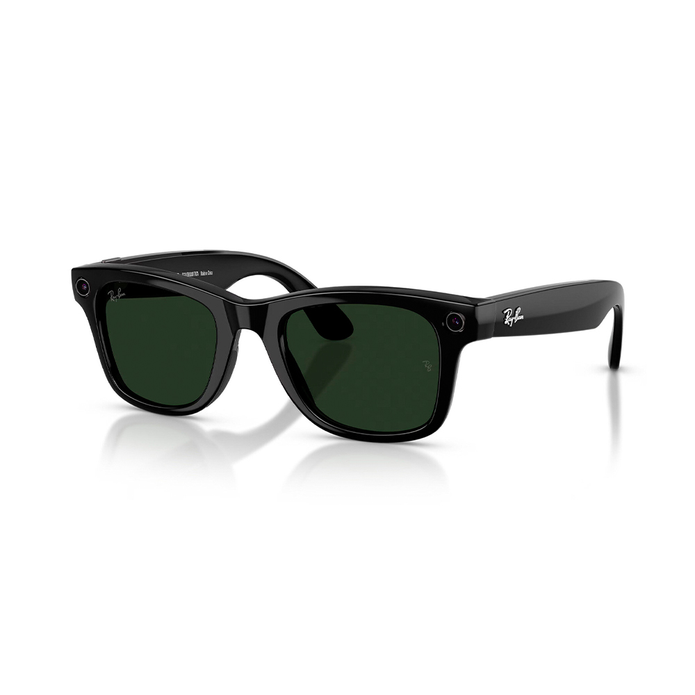 Ray-Ban Meta Wayfarer Gen2 Standard Shiny Black Frame / Clear to Graphite Green Transitions Lenses (RW4012 601/1M 50-22)