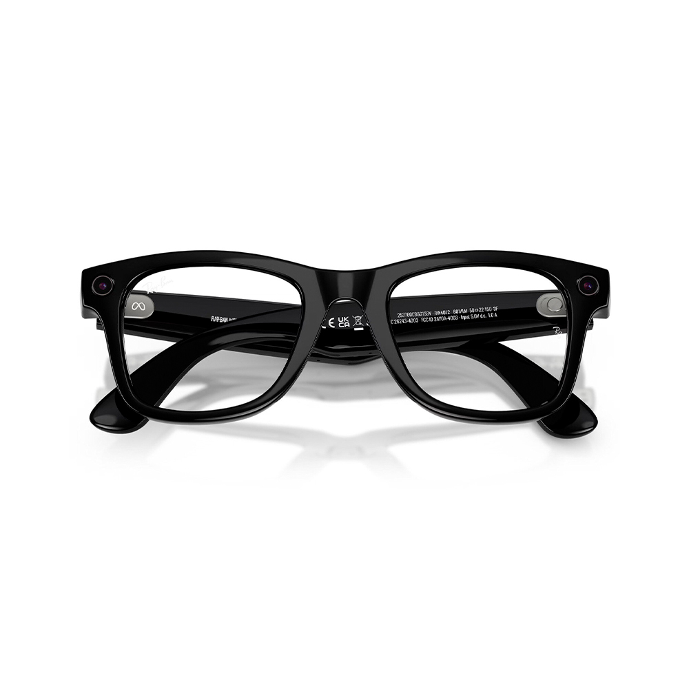 Ray-Ban Meta Wayfarer Gen2 Standard Shiny Black Frame / Clear to Graphite Green Transitions Lenses (RW4012 601/1M 50-22)