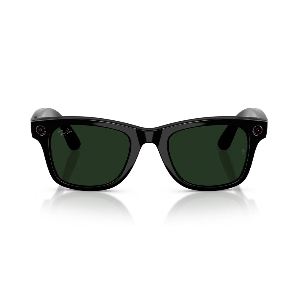 Ray-Ban Meta Wayfarer Gen2 Standard Shiny Black Frame / Clear to Graphite Green Transitions Lenses (RW4012 601/1M 50-22)
