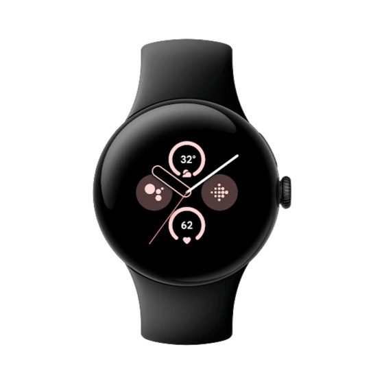 Google Pixel Watch 2 LTE Aluminum Case / Obsidian Matte Black Open