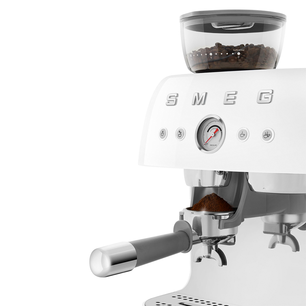 Рожковая кофеварка эспрессо SMEG (EGF03WHEU) built-in grinder - White