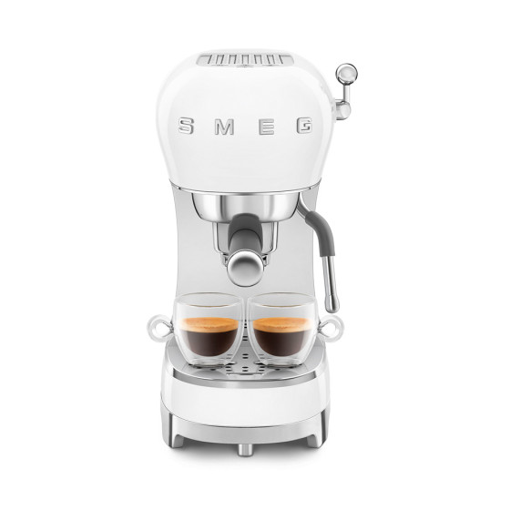 Розовая кофеварка эспрессо SMEG (ECF02WHEU) - White