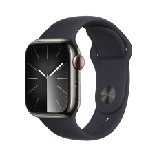 Apple Watch Series 9 GPS + Cellular 45mm Graphite Stainless Steel Case with Midnight Sport Band - M/L (MRMW3)