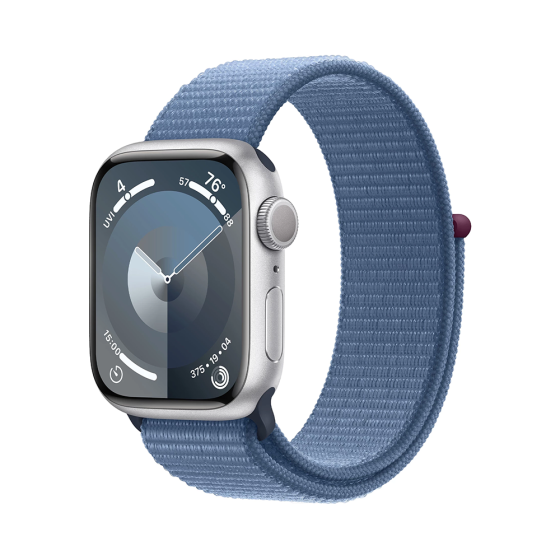 Apple Watch Series 9 GPS 41mm Silver Aluminum Case with Winter Blue Sport Loop (MR923)