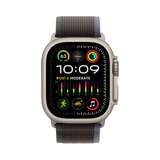 Apple Watch Ultra 2 GPS + Cellular 49mm Titanium Case with Blue/Black Trail Loop - S/M (MRF53)