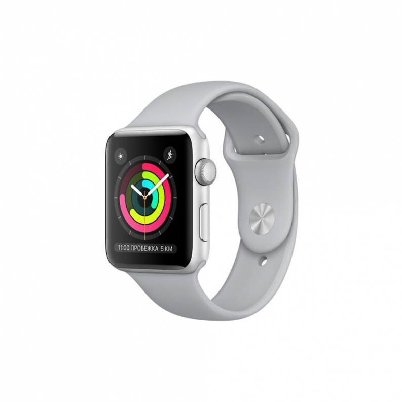 Apple Watch 3 42mm Silver Aluminum Case with Fog Sport Band