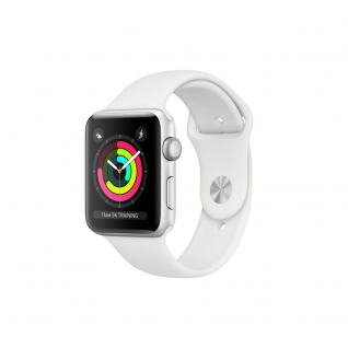 Apple Watch 3 38mm Silver Aluminium Case with White Sport Band