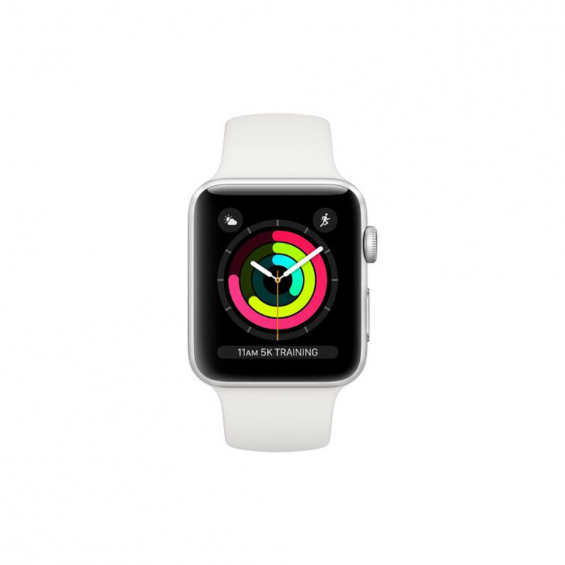 Apple Watch 3 42mm Silver Aluminium Case with White Sport Band, фото 3