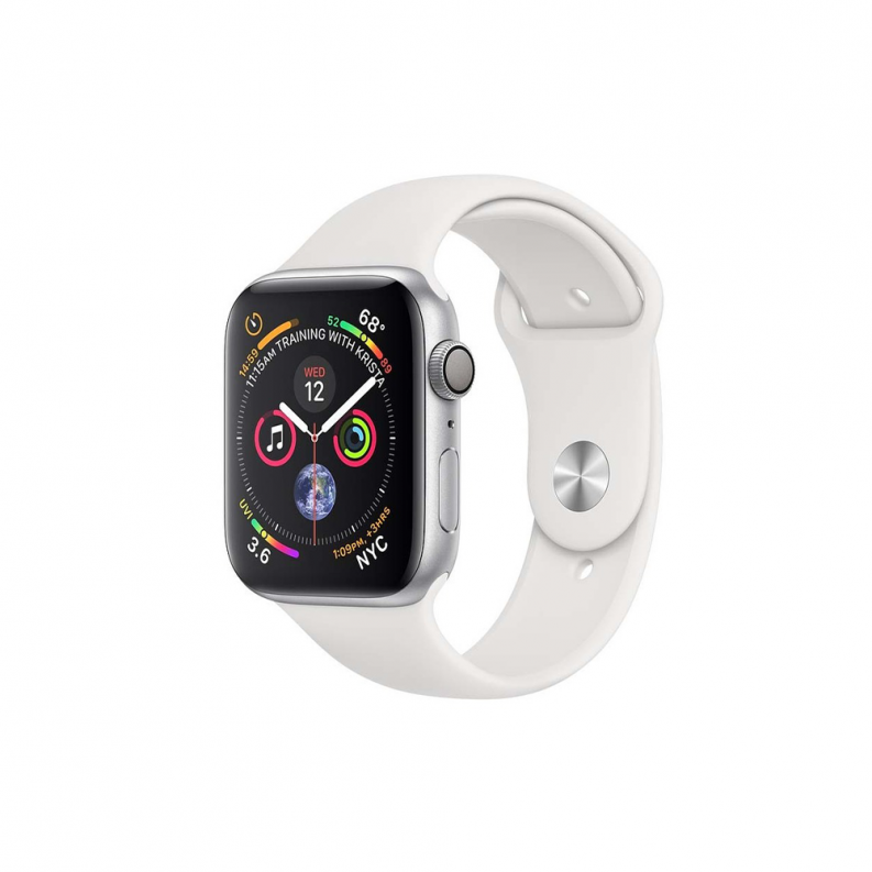 Apple Watch 4 44mm 4G Silver Aluminium Case with White Sport Band