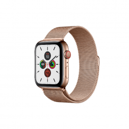 Apple Watch 5 44mm 4G Gold Stainless Steel Case with Gold Milanese Loop