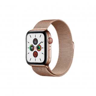Apple Watch 5 44mm 4G Gold Stainless Steel Case with Gold Milanese Loop